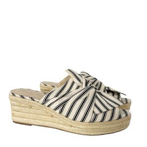 Sole Society Knotted Bow Espadrille Wedge Peep Toe Sandal size 9.5